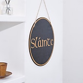  Día de San Patricio Cartel Colgante de Madera Sláinte Decoración de Pared de Pub Irlandés Placa Redonda Decoración Rústica para Bar y Sala de Juegos en Casa