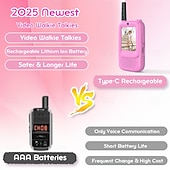olcso Hangszórók-gyerek videós walkie-talkie-k, 2 db-os újratölthető játék kamerával &amp;képernyő, nagy hatótávolságú kétirányú rádiók fiúknak és lányoknak, szabadtéri kalandkempingjátékok, születésnapi karácsonyi