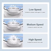 economico Cura Personale &amp; Salute-Tagliaunghie elettrico portatile da 3 pezzi, tagliaunghie automatico universale per adulti e bambini, tagliaunghie automatico USB con motore a 3 velocità, motore brushless/a spazzole