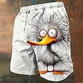 levne Zvířata a ptáci-Pánské Kočka Kachna Kuřata Frizzle Plavecké trenýrky Plavky pánské Surfovací šortky Středně vysoký pas Legrační Venkovní Dovolená Boční kapsy Podšívka ze síťoviny Elastická šňůrka v pase Návrhář