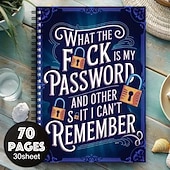 cheap Home Supplies-Spiral Password Notebook - Secure Password Organizer with Lock Design, for Home Office, Internet, Computer, Scrapbooking - Password Keeper Journal with Spiral Binding - Ideal for Passwords, Login