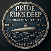  Az amerikai tengeralattjáró erők 125. évfordulójának emlékérme, az amerikai haditengerészet tengeralattjárós tisztelgéséről szóló gyűjthető érme, katonai kihívás érme, veterán emléktárgy szuvenír