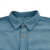 abordables camisa con botones para hombre-Hombre Camisa Camisa de verano Camisa casual Camisa de playa Camisa de Pana Abotonar la camisa Blanco Manga Larga Color sólido Diseño Casual Diario Bolsillo Ropa Moda Casual Cómodo