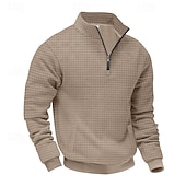 billiga Basic sweatshirts-Herr Tröja Kvartströja med dragkedja Svart Ljusgrå Halv dragkedja Slät Ledigt Dagligen Sport &amp; Utomhus Streetwear Grundläggande Höst Vinter Kläder Pull Tröjor Långärmad