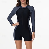 levne Rash guardy One Piece-Dámské Ochrana proti vyrážce Plavky Jednodílné díly Slátanina Zapni Ochrana proti UV záření Vysoká pružnost Dlouhý rukáv Plavky Surfování Potápění Šnorchlování Léto