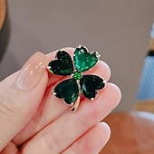  Szent Patrik-napi lóhere bross, zöld műkristályos lóhere kitűző, ruházati kiegészítő, ír ünnepi ékszer