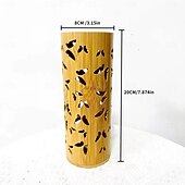 ieftine Lumini decorative-Lampă de proiecție cu fluture din bambus, sursă de alimentare USB, lampă de decor pentru dormitor, sufragerie, noptieră, lumină de noapte, înălțime 20 cm