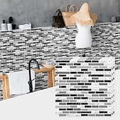 abordables Pegatinas de pared-Azulejos autoadhesivos de mármol para salpicadero, 10 hojas, para cocina, lavadero, caravana, alquiler, 12 x 12 pulgadas