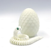 cheap Easter-Easter Eggs, Snake Egg with 3D Printed Snake, Year of The Snake 2025, 3D Printed Snake, Executive Desk Toys, Articulated Snake, Fidget Toys Gifts for Easter Adults