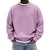 olcso Alap pulóverek-Férfi Pulóver Gofris pulóver Pulóver kapucnis pulóver Vörösbor Fekete Fehér Világoszöld Sötétkék Terített nyak Sima Texturált Hétköznapi Napi Sport &amp; Szabadtéri Poliészter Utcai sikk Menő Sportruházat