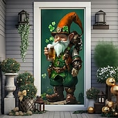 cheap Garage &amp; Door Banners-St. Patrick's Day Posters Door Cover Outdoor Banners Green Hat Shamrock Cute 3D Party Dorm Teens Room College Dorm Guys Man Cave Frat Bedroom Shooting Backgrounds Home Decor