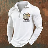  4 de julio de 2026, 250 aniversario Hombre Águila Polo Camisetas polo polo con cremallera Manga Larga Camisas de polo Cremallera de un cuarto Deportes Moda Casual Diario Exterior Vacaciones Media