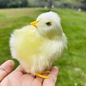 Недорогие Пасха-6 декоративных коллекционных фигурок пасхальных цыплят, незаменимые элементы весеннего пасхального декора для дома и сада, идеально подходят для пасхальных подарочных корзин, весеннего декора,