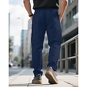 economico Pantaloni cargo-Per uomo Pantaloni Cargo Pantaloni Coulisse Elastico in vita Multi-tasche Tinta unica Antivento Comodità Quotidiano All'aperto Ferie Streetwear Elegante Nero Verde militare