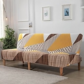 abordables Couverture du canapé Futon-Housse de canapé-lit extensible en tissu imprimé, disponible en 3 tailles différentes, housse de canapé sans accoudoirs, housse de banc élastique, protection décorative pour le Nouvel An, décoration