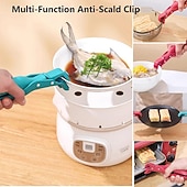 billige Kjøkkenutstyr og -redskap-4-pakning gripetang for varmeplater med kroker, multifunksjonell skåldingsbestandig bolleholderklips for kjøkken silikon sklisikker skåldingsbestandig tallerkengriper, bolleklips varm tallerkengriper