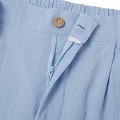abordables Retro-Hombre Pantalones de lino Pantalones Pantalones de verano Pantalones anchos Pierna recta Plano Comodidad Transpirable Longitud total Casual Diario Playa Vacaciones Moda Azul Piscina Negro Rígido