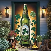 Χαμηλού Κόστους Γκαράζ &amp; Πινακίδες Πόρτας-Ημέρα St. Patrick Αφίσες Κάλυμμα πόρτας Πανό εξωτερικού χώρου Πράσινο καπέλο Τριφύλλι χαριτωμένο στυλ 3D Πάρτι Κοιτώνας Δωμάτιο Εφήβων Κοιτώνας Κολλεγίου Υπνοδωμάτιο Guys Man Cave Frat Φόντα λήψης