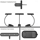 halpa Lukuvalot-LED-ladattava kirjavalo sängyssä lukemiseen muistitoiminnolla silmiä hellivä yövalo 3 väriä 5 kirkkautta joustava hanhenkaula kevyt klipsikirjan lukuvalo säädettävä kirkkaus