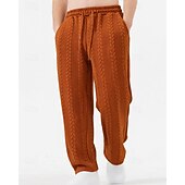 voordelige Rechtdoor Been-Voor heren Joggingbroeken Broek Joggingbroek met rechte pijpen Jacquard Trekkoord Zak Effen Comfort Zacht Casual Dagelijks Buiten Vakantie Modieus Zwart Oranje Micro-elastisch