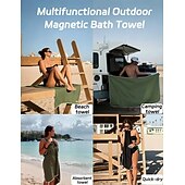 economico Set di asciugamani-asciugamano da bagno oversize in microfibra ad asciugatura rapida con chiusura magnetica, super assorbente e resistente alla sabbia, perfetto per spiaggia, piscina, viaggi, palestra e campeggio