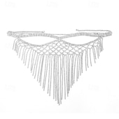 cheap Accessories &amp; Consumables-Samba Accessories Sparkling Rhinestone Masquerade Mask - Crystal Draping Face Veill Performance Costume