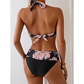 levne Sady bikin-Dámské Plavky Bikiny Tankini Odvážné Plavky Úplet Volná záda Oblečení na pláž Cikánský Květinový Květiny Ponořit se Bez rukávů Plavky