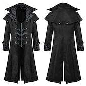 economico Capispalla-Retrò Vintage Rococò Medievale Cappotto Smoking Frac Lunghe Costume Per uomo Reale Halloween Carnevale Feste LARP Fiera Rinascimentale Adulti Cappotto