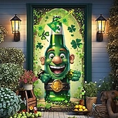 Χαμηλού Κόστους Γκαράζ &amp; Πινακίδες Πόρτας-Ημέρα St. Patrick Αφίσες Κάλυμμα πόρτας Πανό εξωτερικού χώρου Πράσινο καπέλο Τριφύλλι χαριτωμένο στυλ 3D Πάρτι Κοιτώνας Δωμάτιο Εφήβων Κοιτώνας Κολλεγίου Υπνοδωμάτιο Guys Man Cave Frat Φόντα λήψης