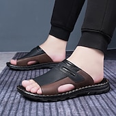 お買い得  メンズ・スリッパ＆フィットフロップ-メンズブラウンアウトドアサンダル - 快適で耐久性があり、調節可能なストラップ付き。ハイキング、トレッキング、カジュアルなアウトドアウェアに最適です。