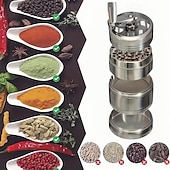 voordelige Keukengerei &amp; Gadgets-Robuuste handmatige zinken kruidenmolen en -vergruizer, draagbare kruidenmolen met handslinger voor thuis, in de keuken, op de camping en in restaurants. Ideaal voor specerijen, kruiden, koffie en