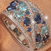 cheap Rings-1PC Ring For Women's Cubic Zirconia Clear Daily Prom Gift Zircon Copper Geometrical