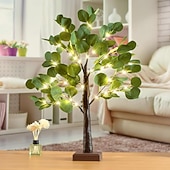 cheap Decorative Lights-Eucalyptus tree simulation tree LED tree light decoration light 50cm/19.69Inch AAA battery USB dual-use indoor spring and summer bedroom living room desktop decoration light atmosphere light