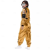  夫婦 ファンシーコスチューム ジャンプスーツ ワンジー 宇宙飛行士 コスプレ 子供用 成人 男女兼用(儿童不要选这个) ハロウィーン カーニバル パーティー 性能 学校行事のドレスアップ ドレスアップ