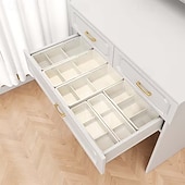 abordables Almacenamiento y organización-Organizadores de cajones de almacenamiento expandibles, paquete de 2, escritorio ajustable &amp;Organizador de cajones para el hogar, almacenamiento de cajones para la oficina, armario, maquillaje