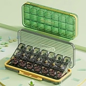 olcso poggyász és utazási tárolás-heti 7 napos gyógyszertároló doboz, hordozható gyógyszerrendező 14/21 rekesszel, nedvességálló utazó gyógyszertok mindennapi használatra, praktikus gyógyszertároló doboz