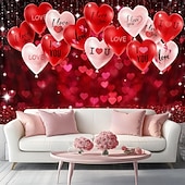 economico Tapezzerie per le vacanze-Arazzo "ti amo" per San Valentino, perfetto per confessioni, feste, proposte, sfondi per eventi, decorazioni romantiche per cabine fotografiche, celebrazioni o occasioni speciali