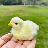 Недорогие Пасха-6 декоративных коллекционных фигурок пасхальных цыплят, незаменимые элементы весеннего пасхального декора для дома и сада, идеально подходят для пасхальных подарочных корзин, весеннего декора,