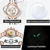 cheap Mechanical Watches-Automatic Mechanical Watch For Ladies Skeleton Luminous Waterproof Stainless Steel Luxury Elegant Mother's Day Gift for Women's Watches