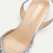  נעלי עקב מחודדות ורודות לנשים עם ריינסטון – נעלי חתונה, שושבינות ומסיבות אלגנטיות