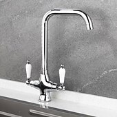 preiswerte Waschbeckenarmaturen-Waschbeckenarmatur - Klassisch Antikes Messing Mittelset Zwei Griffe Ein LochBath Taps