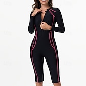 preiswerte One Pieces Rash Guards-Damen Anti UV Shirt Badeanzug Einteilige Patchwork Reißverschluss UV Schutz Hohe Elastizität Langarm Bademode Surfen Tauchen Schnorcheln Sommer