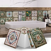 olcso Falmatricák-12 db 15 cm-es csempematrica, öntapadós, levehető marokkói talavera csempe, vízálló konyhabútor, lépcsőház, lakberendezés