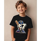 voordelige Grappige 3D-humor voor jongens-Katoen Kinderen Jongens Zwart Wit Grafisch Grappige Slang 67 T-shirt Blouse Strakke ronde hals Korte mouw Buiten Dagelijks gebruik Modieus Streetwear Ontwerper Opdrukken Zomer