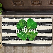 billige Dørmatter-Dørmatte til St. Patricks dag, irsk firkløverdesign, gulvmatte til inngangsparti, festlig grønt kløverdørteppe til St. Patricks dag-feiring.