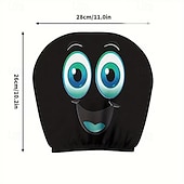 رخيصةأون أغطية الأثاث-2 قطعة من أغطية مسند رأس السيارة المطبوعة عليها قبعة عيد الميلاد المدهشة، ديكور السيارة، بدون حشو، سهلة التركيب والغسل، مناسبة للسفر لمسافات طويلة لتخفيف التعب، ديكور سيارة مضحك مثالي