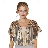 Χαμηλού Κόστους σάλι κάπας-Μπλέιζερ Γκατσμπυ 1920s Σατέν Κάλυμμα Γυναικείο Σαφράν Ράψιμο Σαφράς Με Παγιέτες Για Πάρτι Γάμου Καλεσμένη Άνοιξη Καλοκαίρι Φθινόπωρο ντύσου εντυπωσιακά