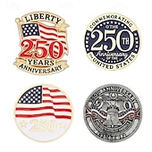 abordables 250e Anniversaire des États-Unis-Ensemble de broches commémoratives du 250e anniversaire des États-Unis 4 pcs épingle de revers patriotique du 250e anniversaire de l'indépendance américaine souvenir de badge mémorial du 4 juillet du