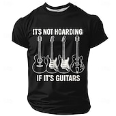 preiswerte Musik- und Instrumenten-Grafik-T-Shirts-Herren Gitarre Lustiger Slang T Shirt Kurzarm T-Shirt 3D-Druck Rundhalsausschnitt Hemd Mode Täglich Täglich Straße Blau Schwarz Rote Sommer Frühling Bekleidung S M L XL XXL XXXL