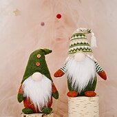  Paquete de 2 muñecos de gnomo hechos a mano para el Día de San Patricio, decoración de elfo navideño, gnomo nórdico de peluche, decoración para escaparates de casas navideñas.
